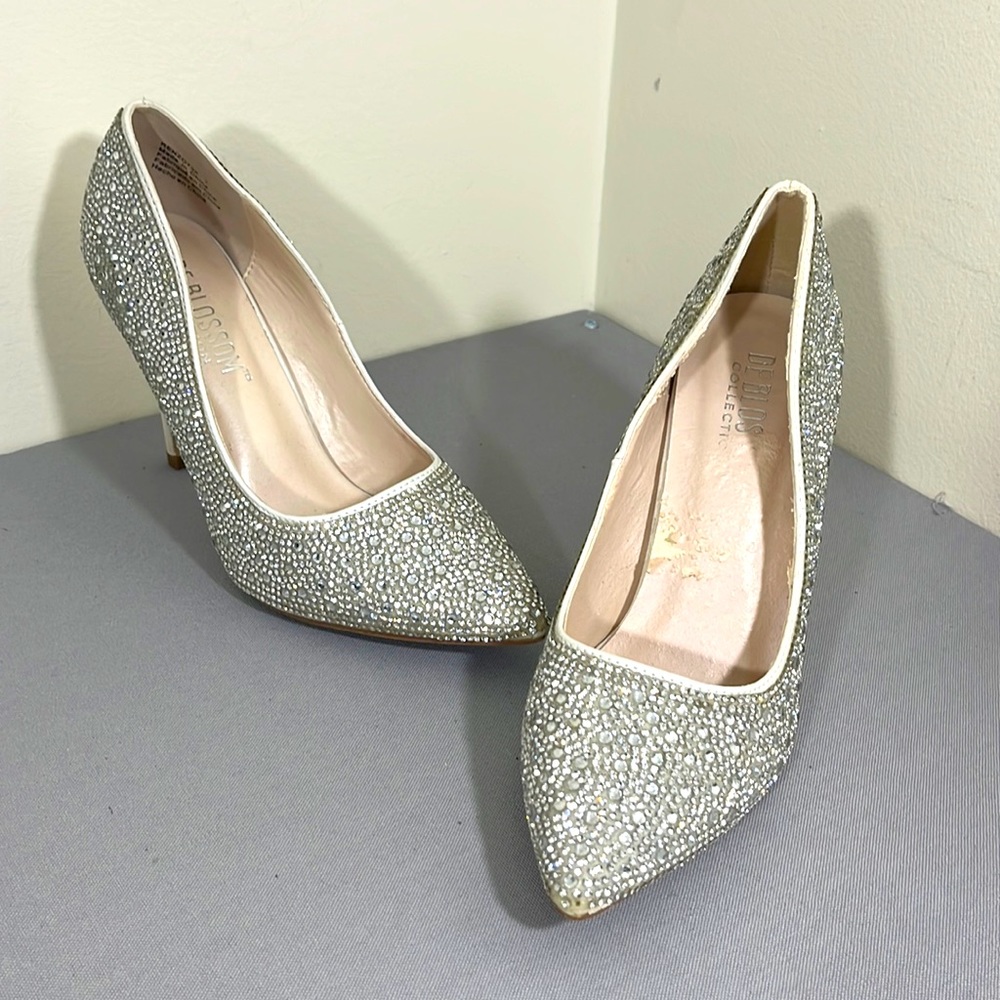 De Blossom Collection High Heel Rhinestone Studded Pumps